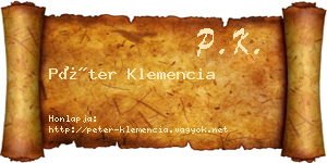 Péter Klemencia névjegykártya
